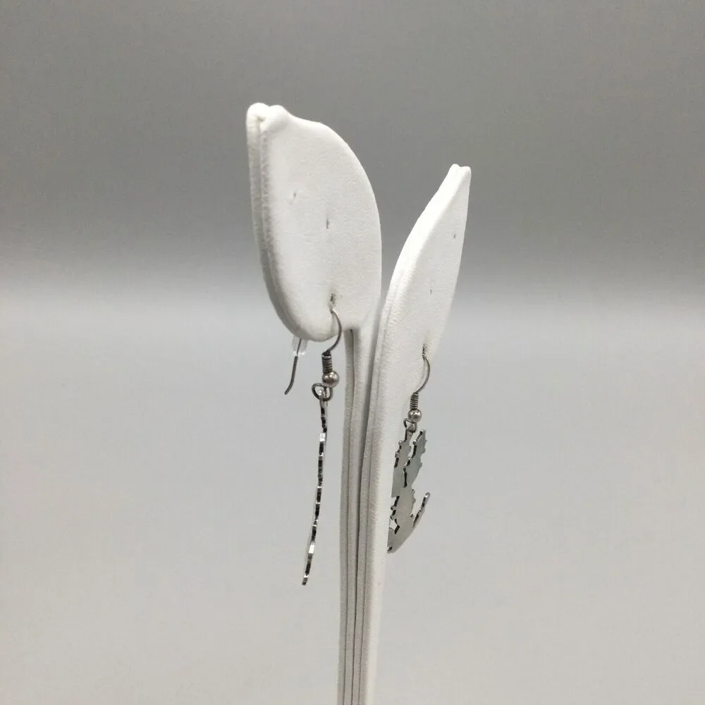 Vtg Trina Badarak Earrings Prickly Pear Cactus Sterling Silver Dangle 1988 7.2g - Picture 4 of 13